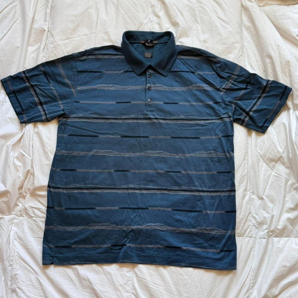 Nike golf tiger woods striped polo shirt sz XL cotton casual‎ sportswear grunge